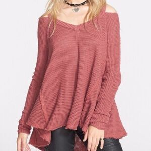 FREE PEOPLE Moonshine Cold Shoulder Sweater Size Small